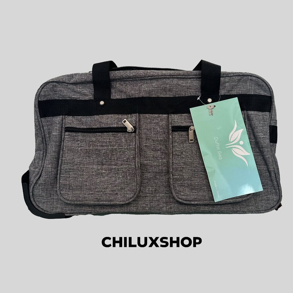 Grey Duffle Bag with wheels